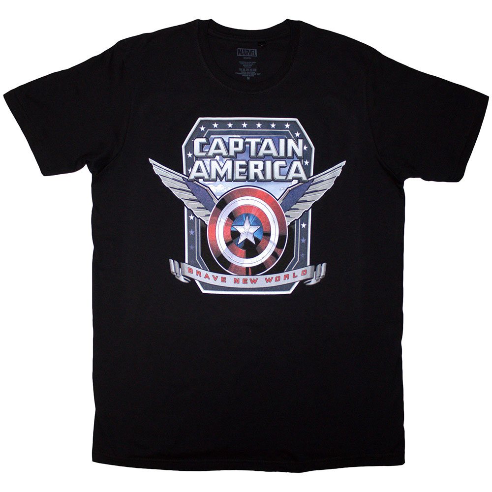 Marvel - Captain America Brave New World Shield Heren T-shirt - Zwart